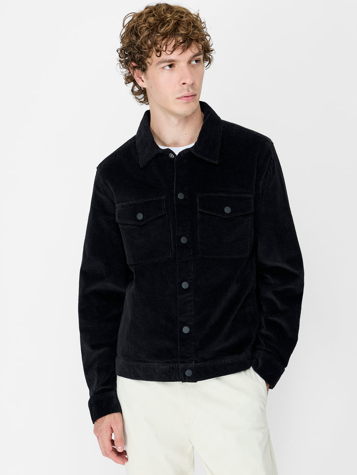 Black Corduroy Utility Jacket