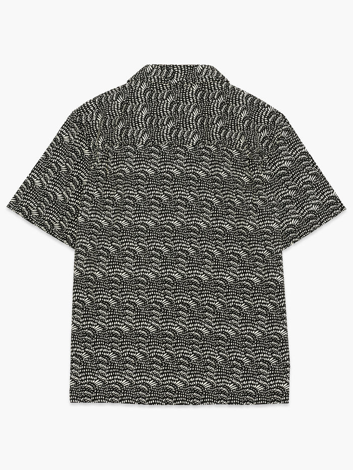 Black Geo Revere Collar Short Sleeve Shirt