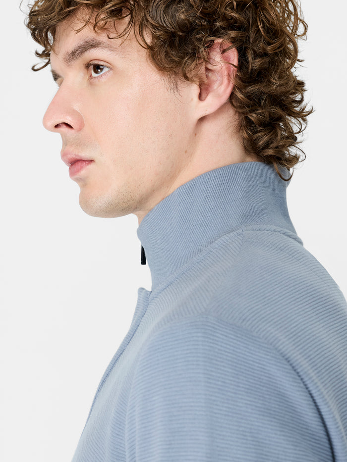 Blue Ottoman Half Zip Sweatshirt
