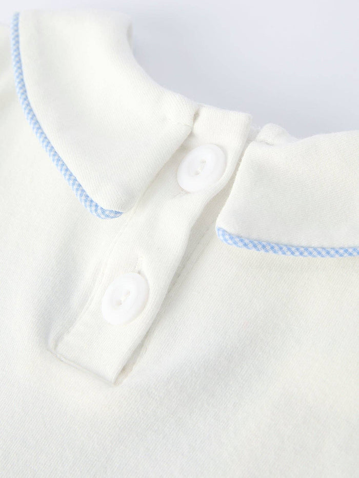 Blue Smocked Church cross Christ Bishop Christening Baby Boy Bloomer Set
