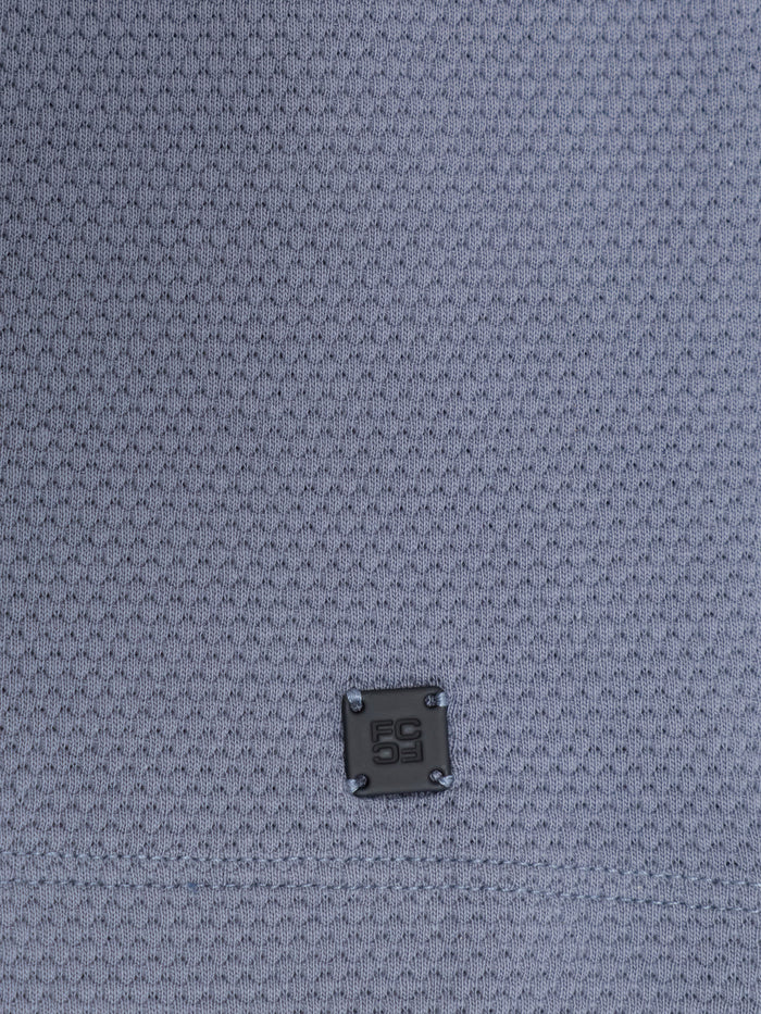 Blue Textured Pocket T-Shirt