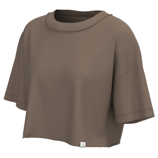 Boxy Crop Tee Local girl brown