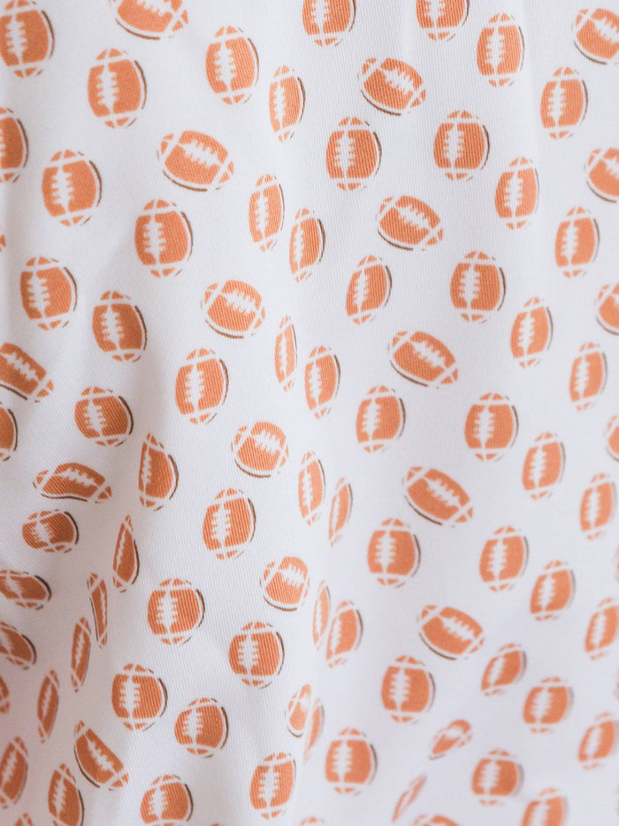 Boys Football Frenzy Knit Short Sleeve Performance Polo: White