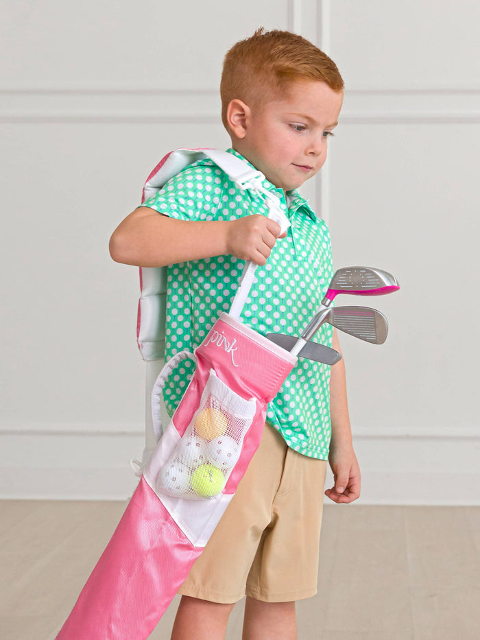 Boys Tiny Tee Time Golf Knit Short Sleeve Performance Polo: Green