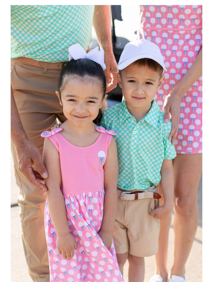 Boys Tiny Tee Time Golf Knit Short Sleeve Performance Polo: Green