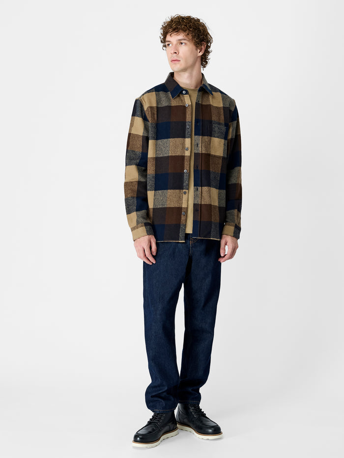 Brown Large Check Flannel Overshirt