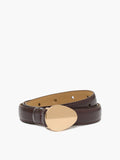 Brown Leather Pebble Buckle Belt