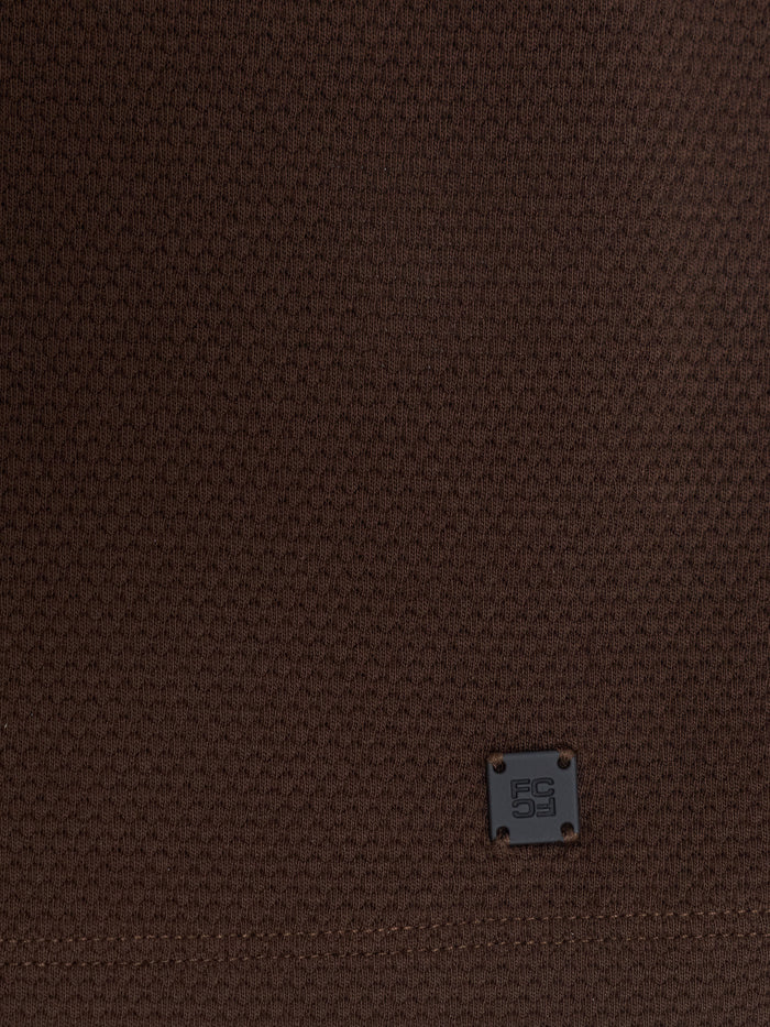Brown Textured Pocket T-Shirt