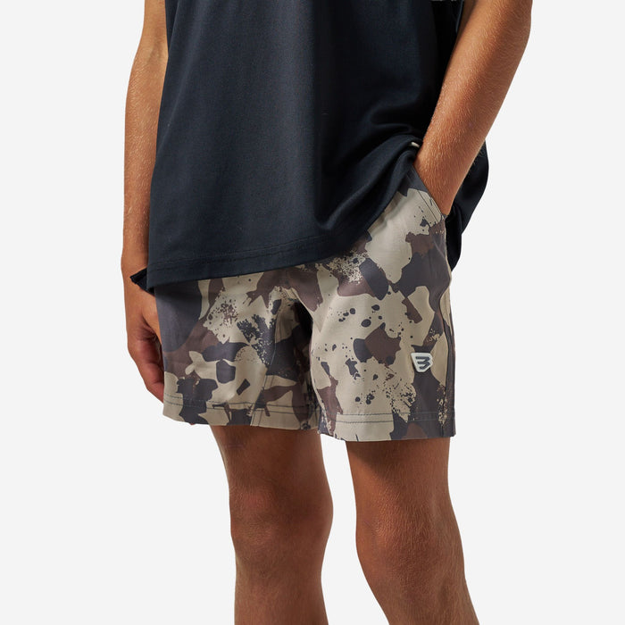 Burlebo Youth Athletic Short - Splatter camo - dark grey Liner