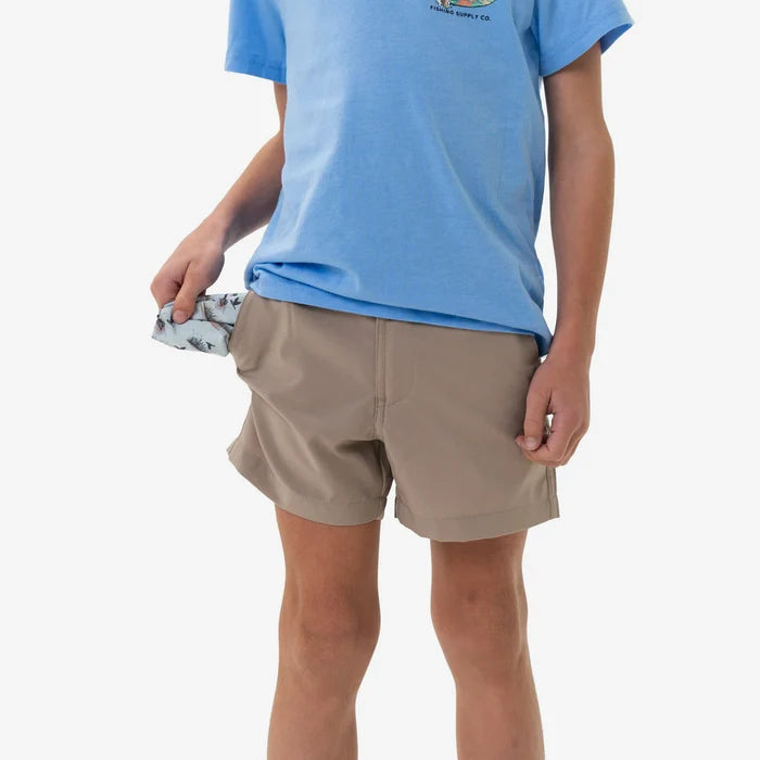 Burlebo Youth Everyday Short - Cobblestone Khaki - Duck Hunt Pocket