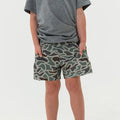 Burlebo Youth Everyday Short - Retro Duck Camo - Grey Pocket