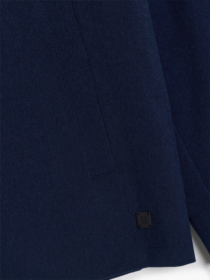 Button Through Navy Blue Utility Jacket