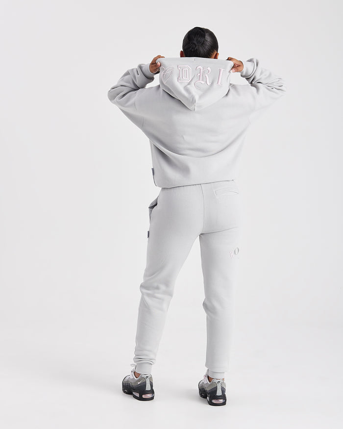 Calor Oversized Hoodie - Light Grey/Pink