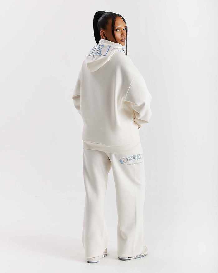 Calor Oversized Wide Leg Joggers - Off White/Blue