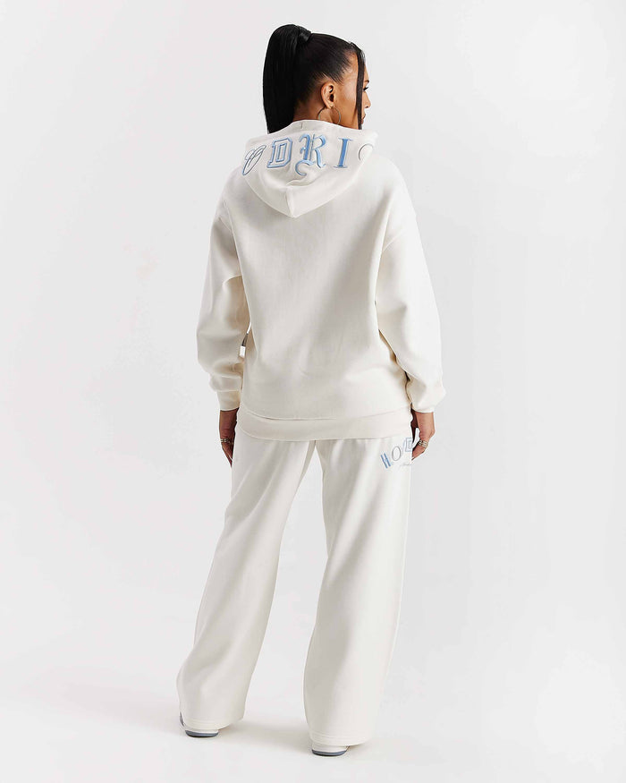 Calor Oversized Wide Leg Joggers - Off White/Blue