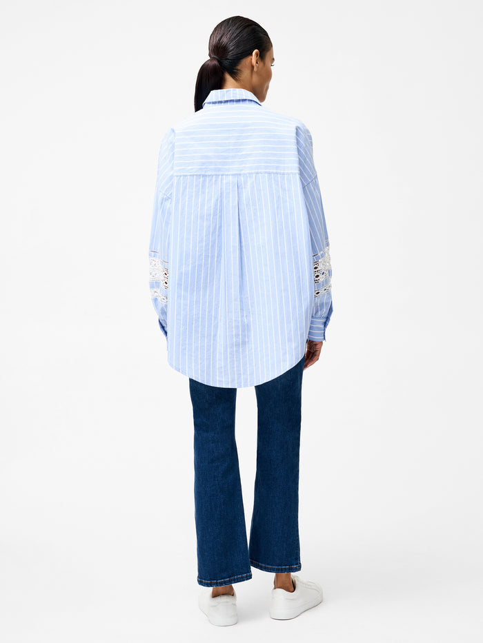 Cambria Cotton Stripe Trim Shirt
