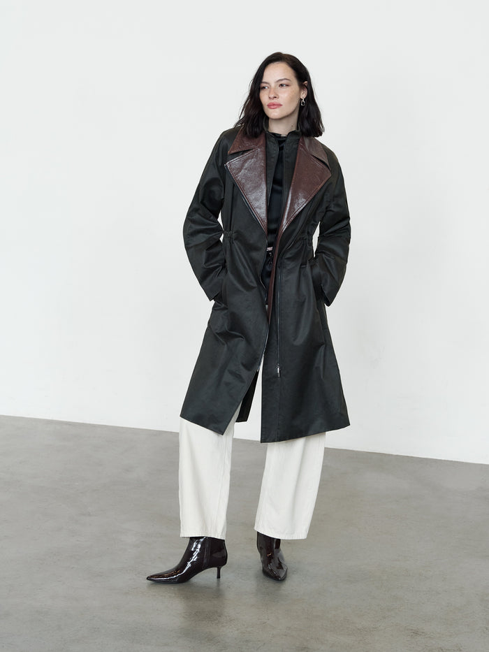 Cambridge Waxed Cotton Double Layer Parka Coat
