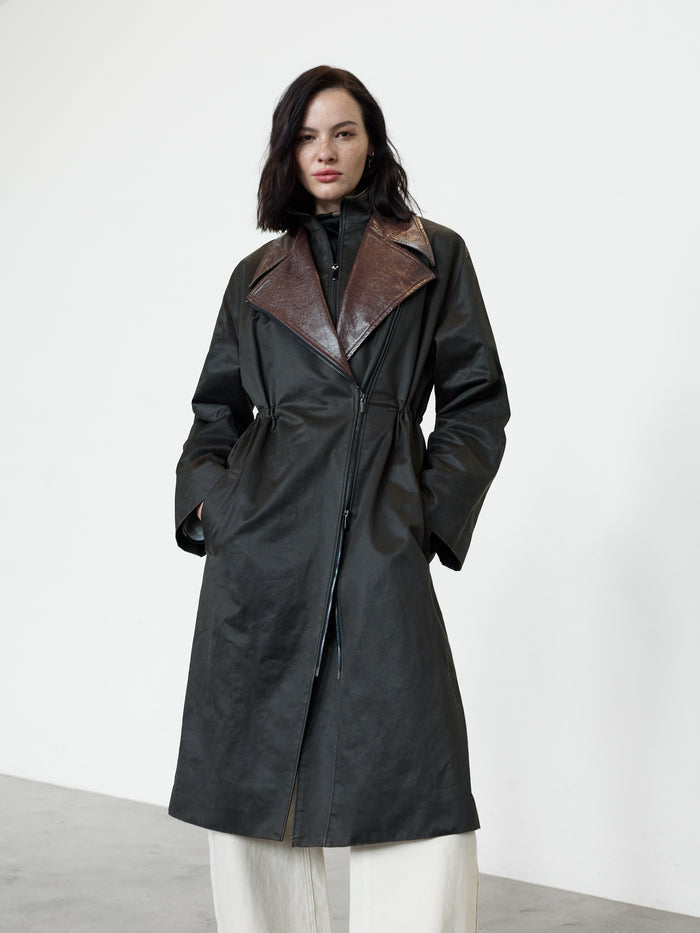 Cambridge Waxed Cotton Double Layer Parka Coat