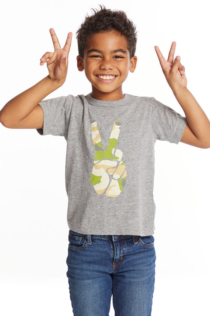 Camo Peace Boys Crew Neck Tee Boys chaserbrand