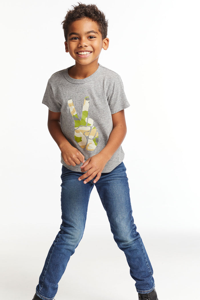 Camo Peace Boys Crew Neck Tee Boys chaserbrand