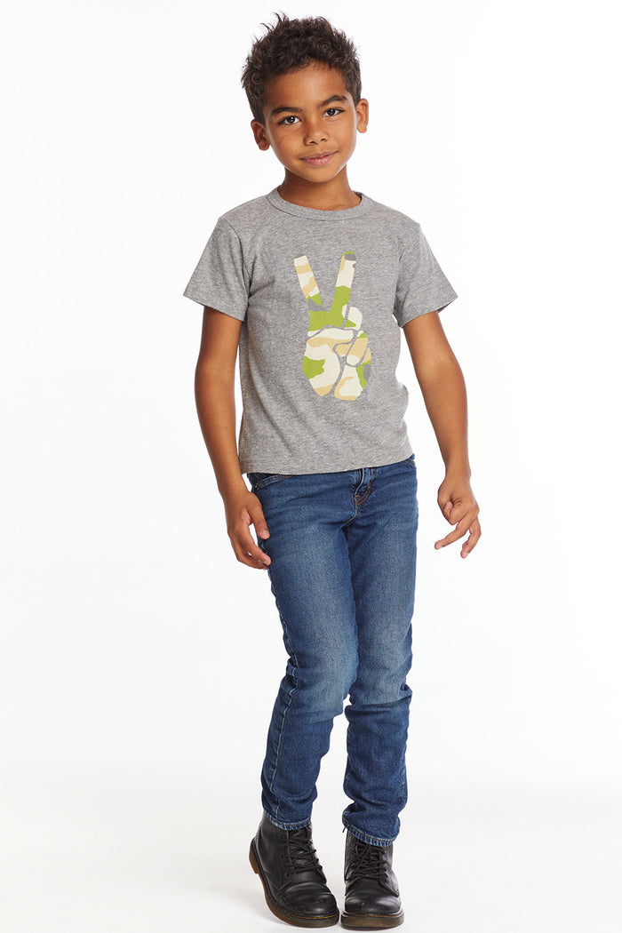 Camo Peace Boys Crew Neck Tee Boys chaserbrand