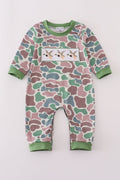 Camouflage mallard embroidery romper