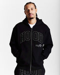Captain Oversized Zip Hoodie - Black/White