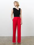 Carlie Tailored Red Wide Leg Trousers