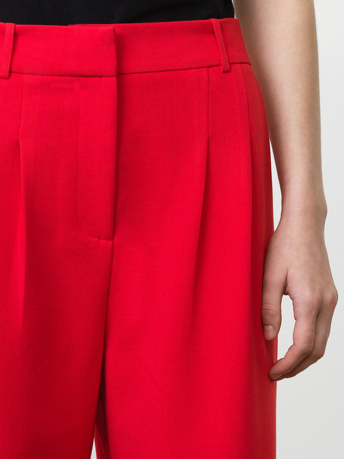 Carlie Tailored Red Wide Leg Trousers