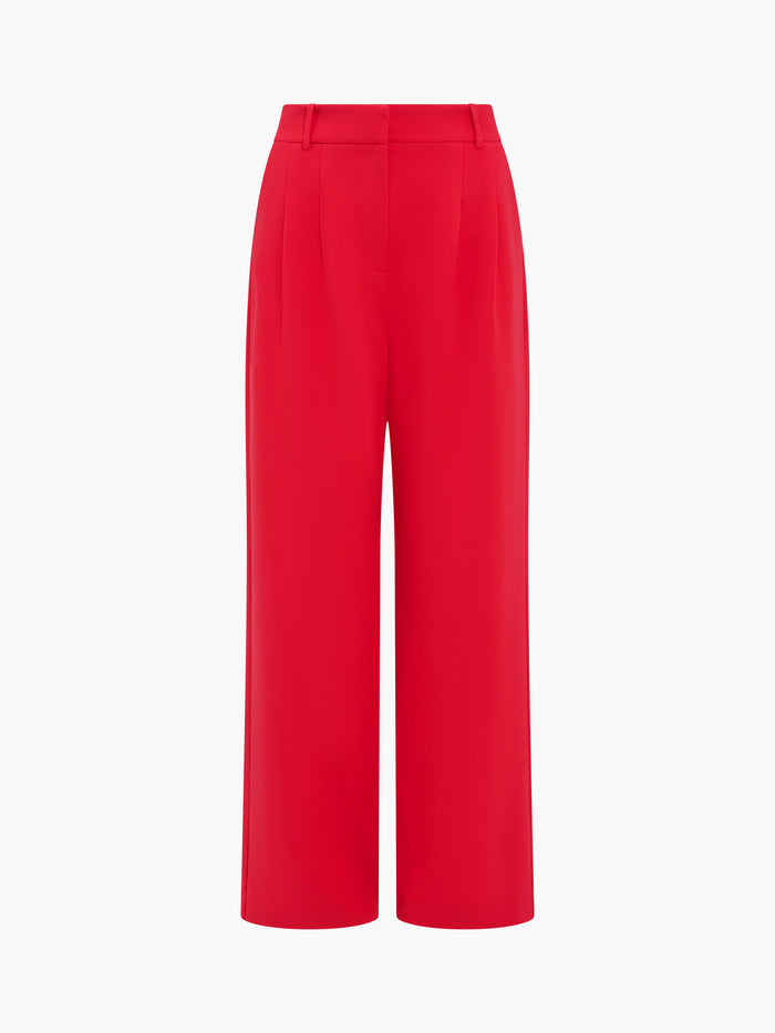 Carlie Tailored Red Wide Leg Trousers