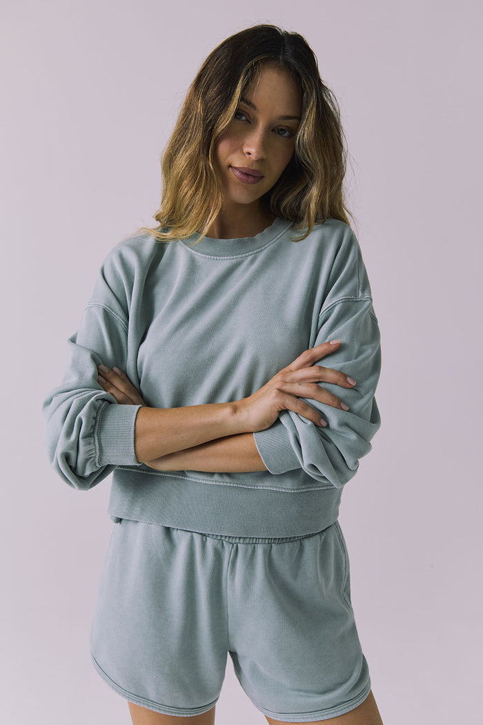 Womens Casbah Garden Sage Crop Pullover chaserbrand