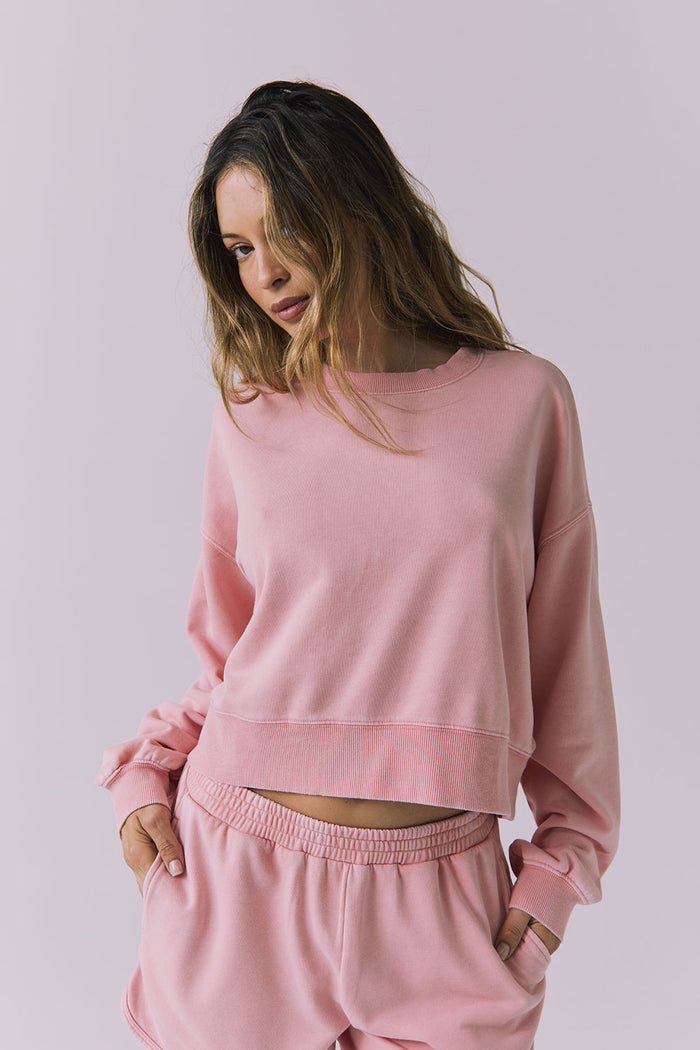 Womens Casbah Pink Melon Crop Pullover chaserbrand
