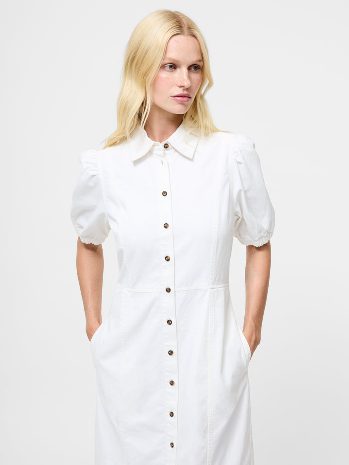 Chambray Denim Button Through Shirt Dress