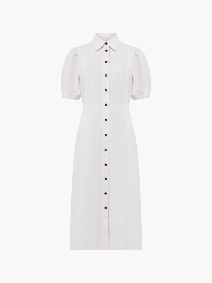 Chambray Denim Button Through Shirt Dress