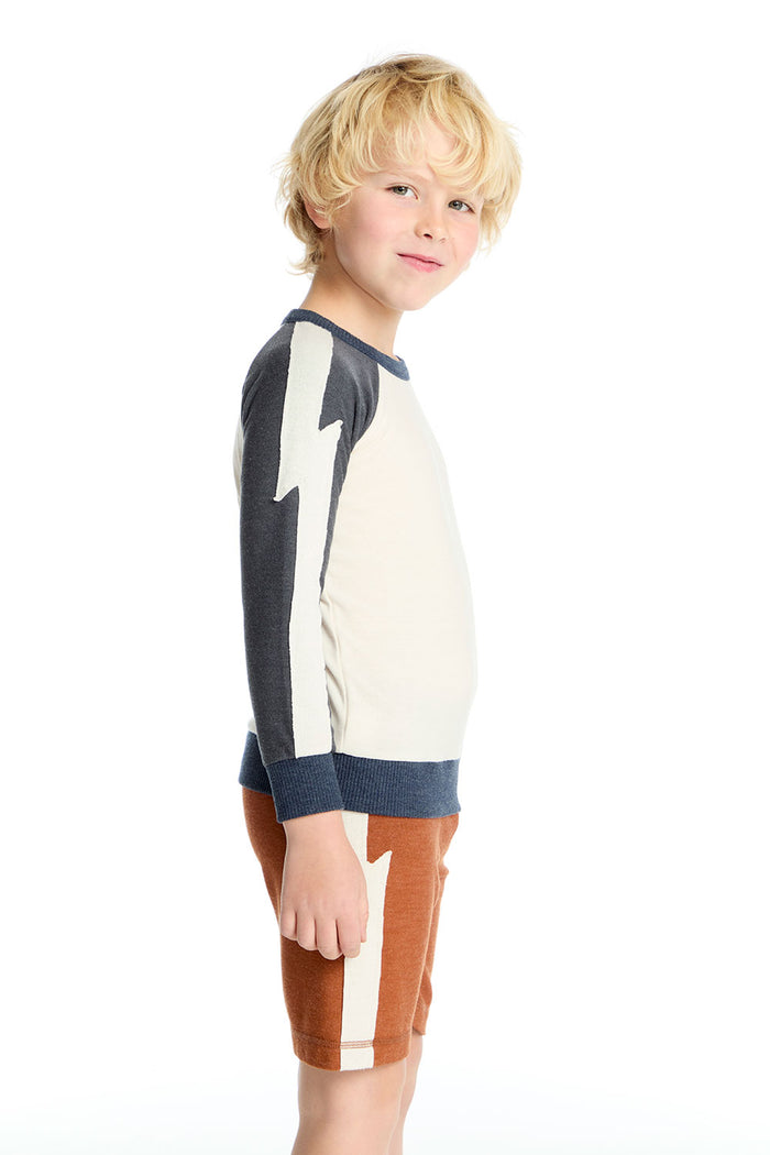 Chaser Bolt Crew Neck Varsity Colorblock Long Sleeve Tee Boys chaserbrand