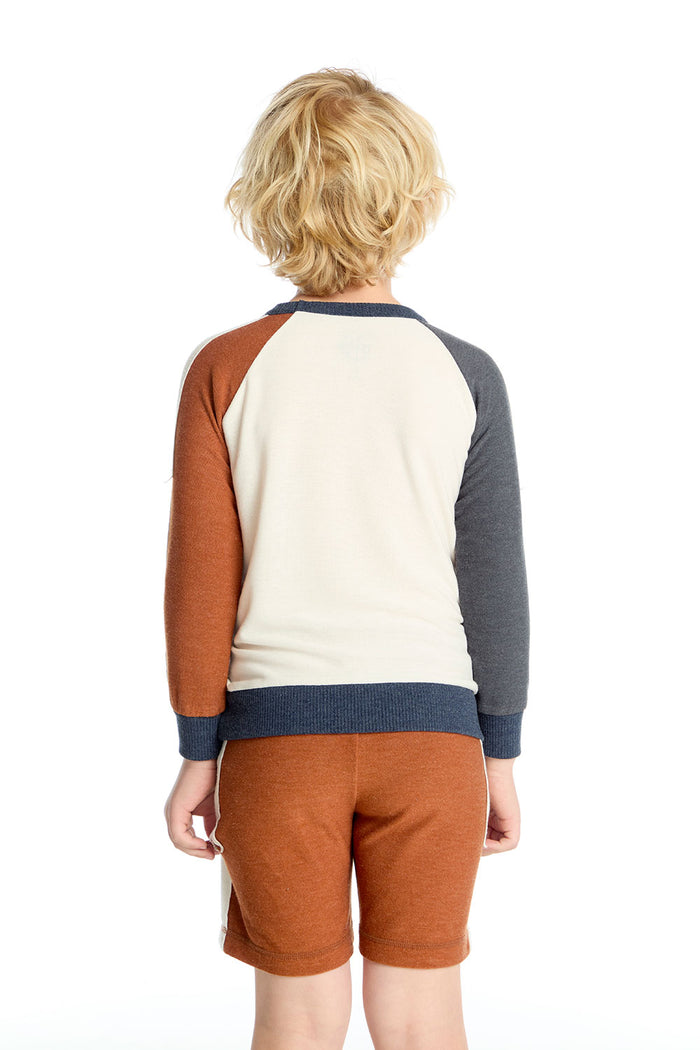 Chaser Bolt Crew Neck Varsity Colorblock Long Sleeve Tee Boys chaserbrand