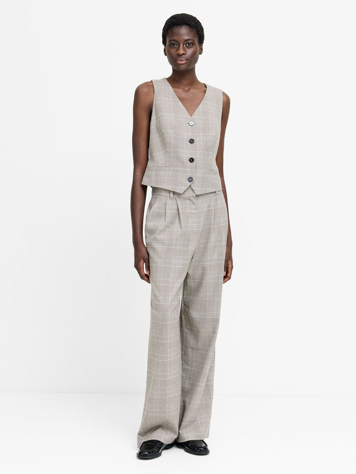 Chester Brown Check Tailored Waistcoat