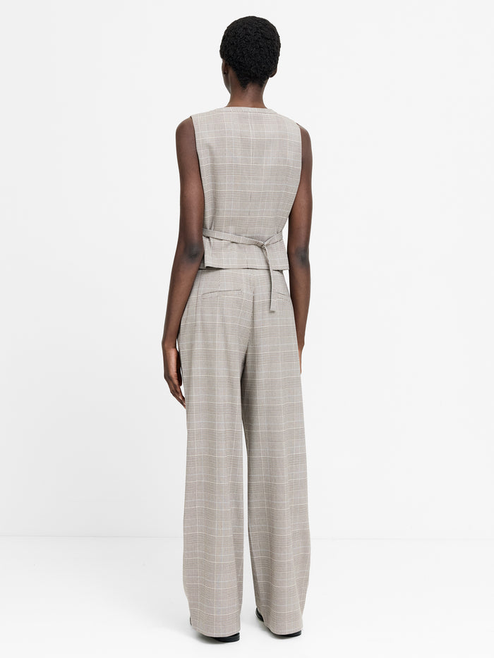 Chester Brown Check Tailored Waistcoat