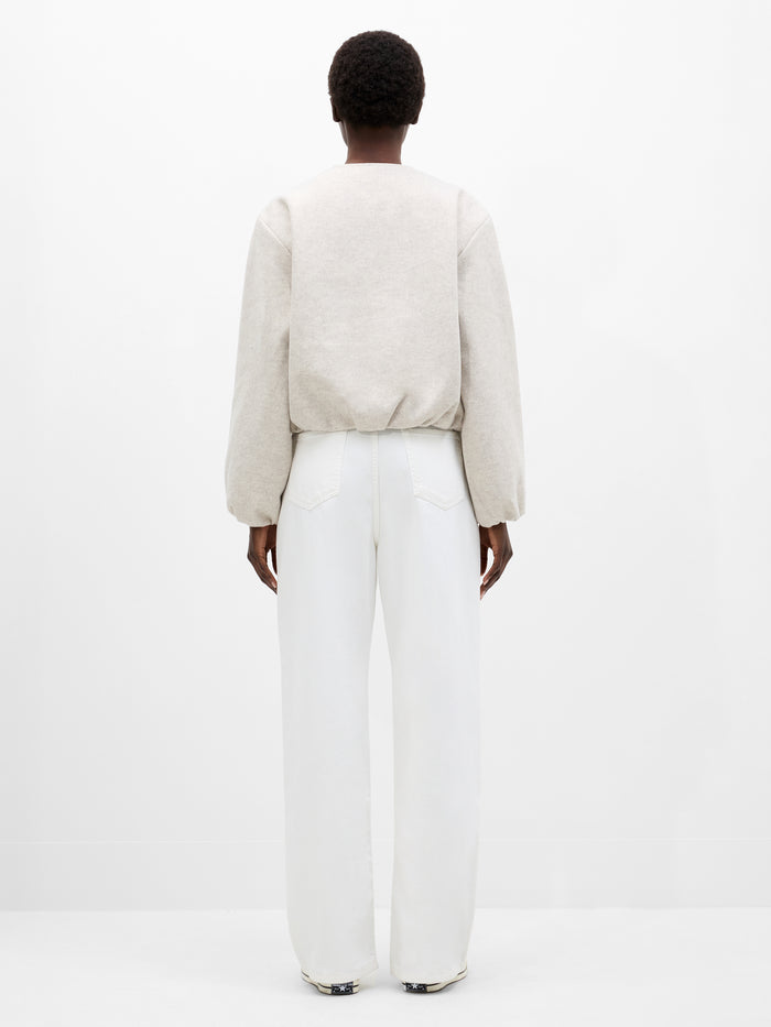 Clean Edge Cream Bomber Jacket