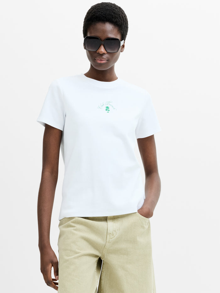 Club French White Graphic T-Shirt