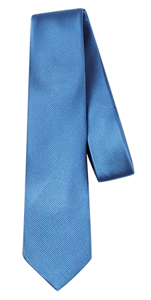 Cobalt silk necktie with twill texture, draped diagonally on a plain background.
