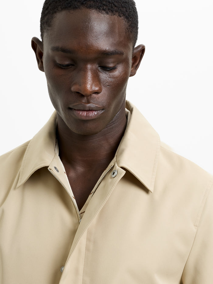 Collared Stone Mac Coat