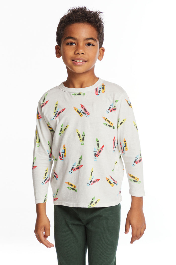 Coloring Time Boys Long Sleeve Crew Neck Tee Boys chaserbrand