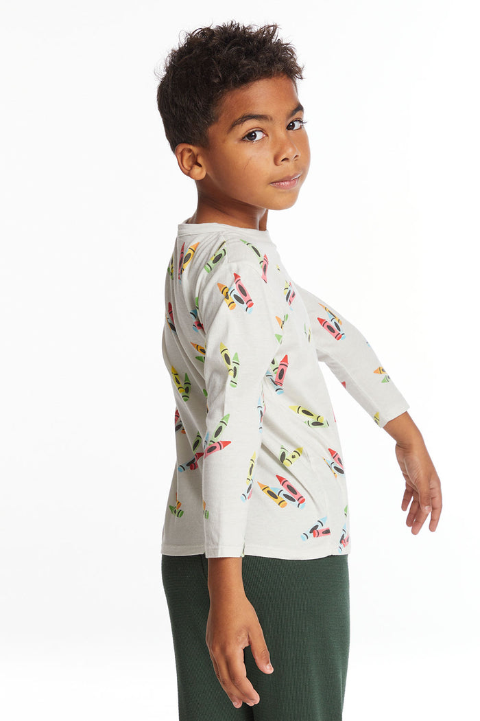 Coloring Time Boys Long Sleeve Crew Neck Tee Boys chaserbrand