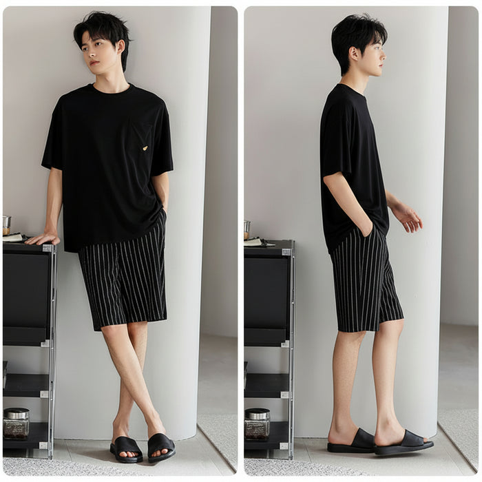 Conjunto de pijama de manga corta de verano para hombre