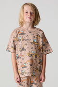 Front view of a boy wearing the Chaser Construction Days Tee on a neutral background