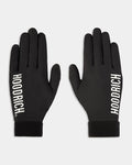 Black gloves with 'Hoodrich' branding on a white background