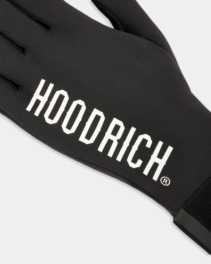 Black glove with 'HOODRICH' logo on a white background