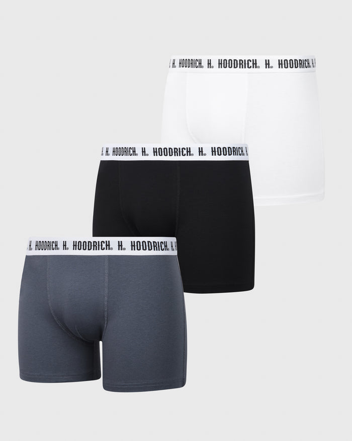 Core 3 Pack Boxers - Black/White/Grey