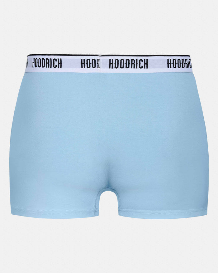 Hoodrich boxers in light blue from the back